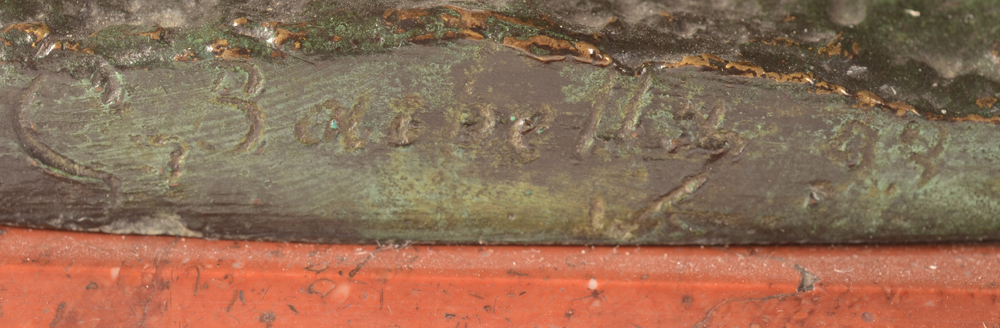 Constantino Barbella — Siganture and date into the front edge of the bronze base
