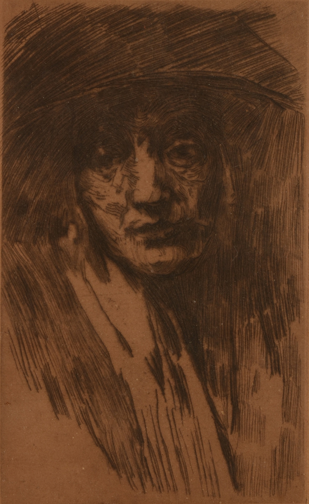 Léon Bartholomé — eau-forte, portrait de femme, signée à l'encre