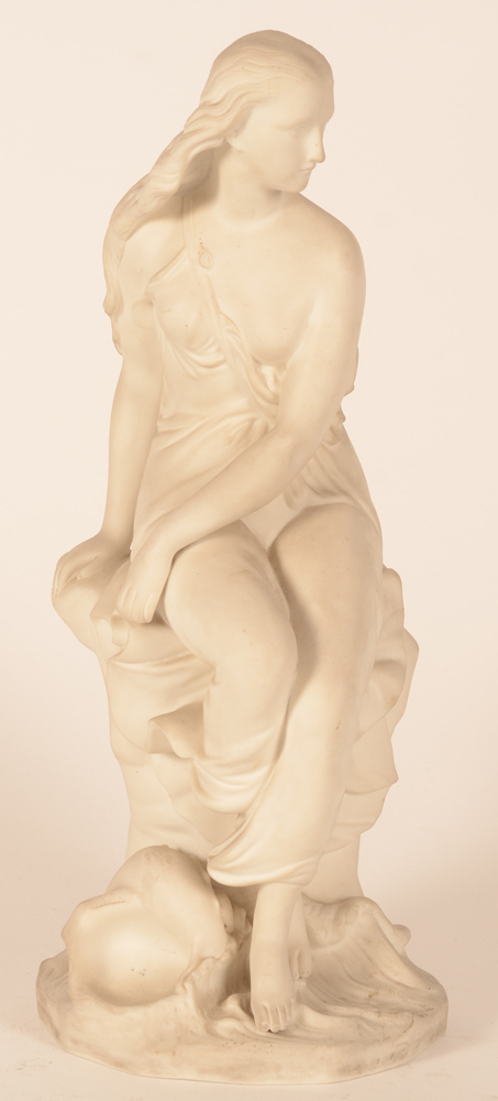 Bellis — Sculpture en biscuit blanc, signée et titrée