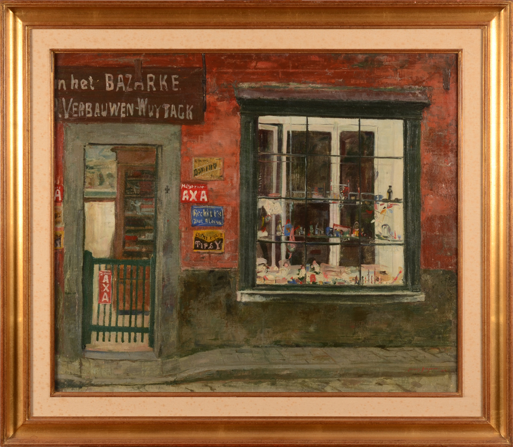 Jacques Bergmans — Important huile sur toile de 1926, avec toute une histoire d'expositions annote par le peintre sur le dos