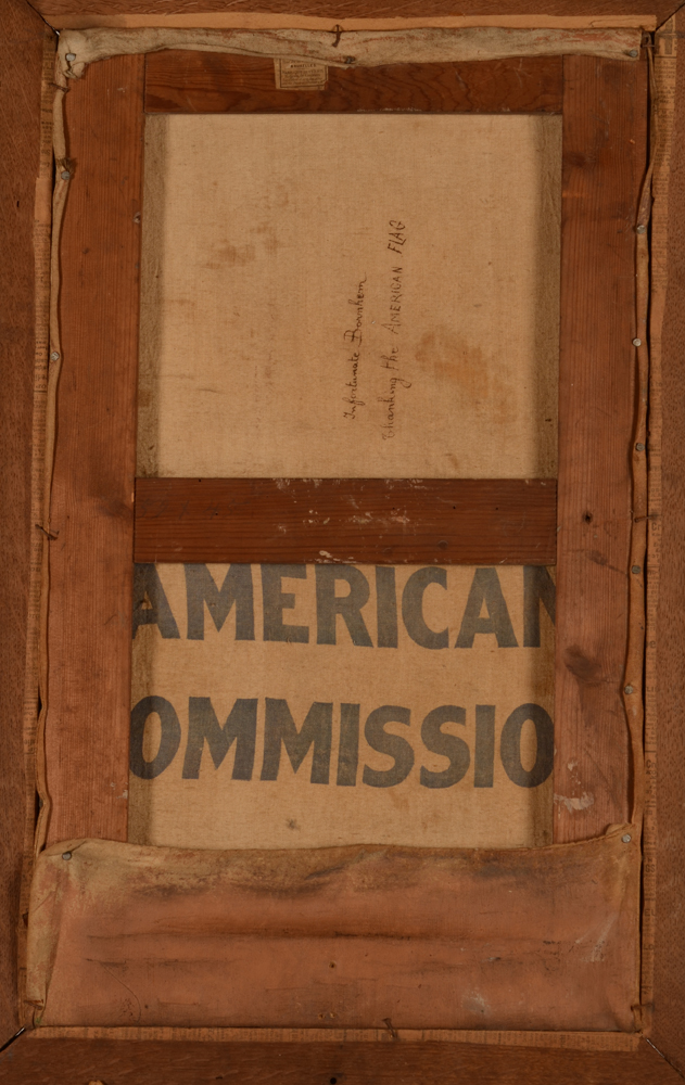 Tony van Os (attributed to) — Back of the flour sac with the imprint of the American Commission