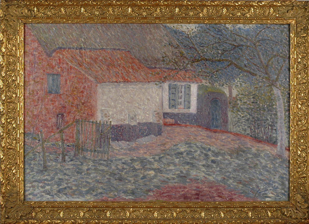 Jules Boulez — A view of a Flemish farm, oil on canvas, ca. 1914.&nbsp;