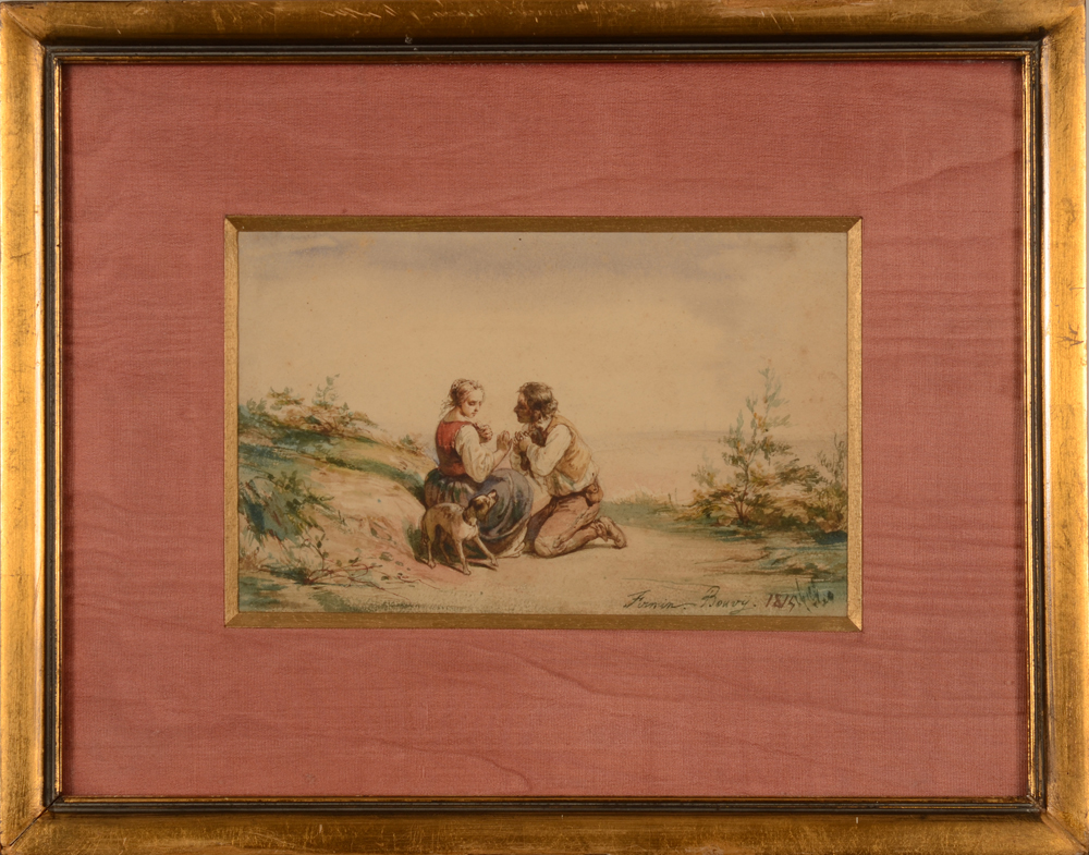 Firmin Bouvy — The watercolour with its current frame