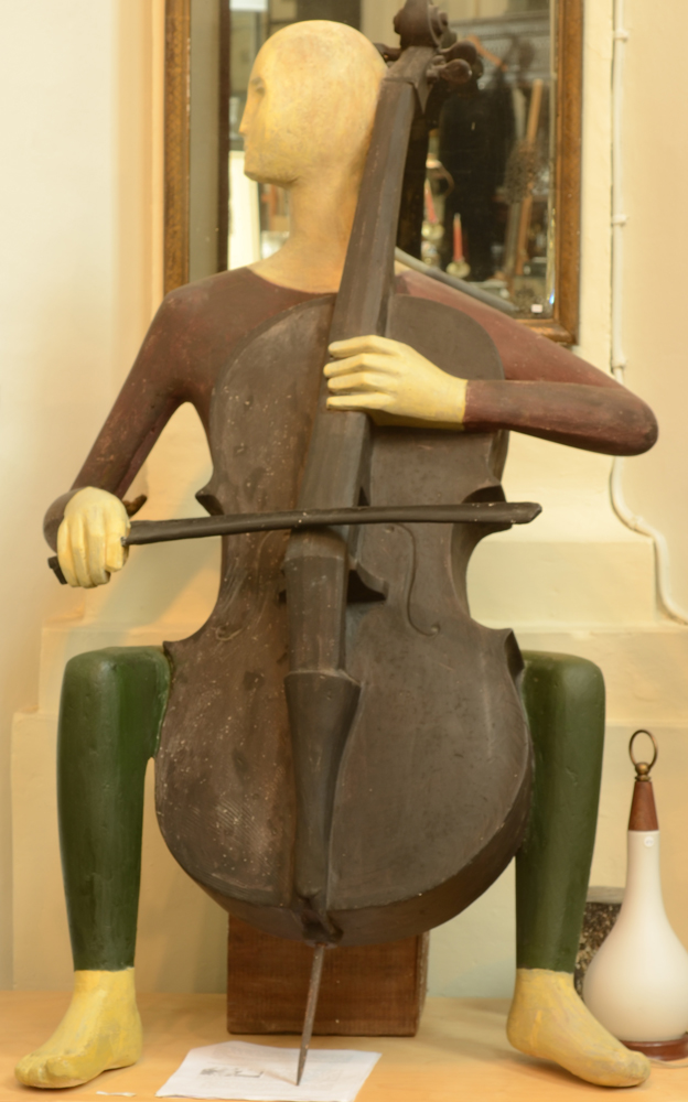 Roger Bracke — A rare and unique sculpture representing a cello player.&nbsp;