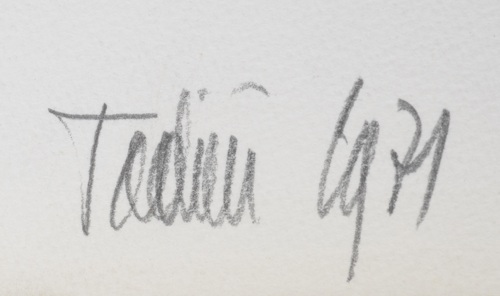 Emilio Tadini  — Signature and date by the artist in pencil bottom center