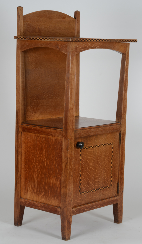 Richard Acke (design) and Victor Acke (execution), two made to order arts and crafts nightstands, ca — side view