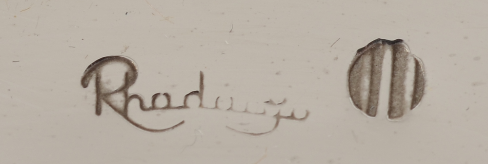 Delheid Frères SA (Brussels), a complete Rhodargo 'Climax' coffee and tea service — Mark on the tray rim