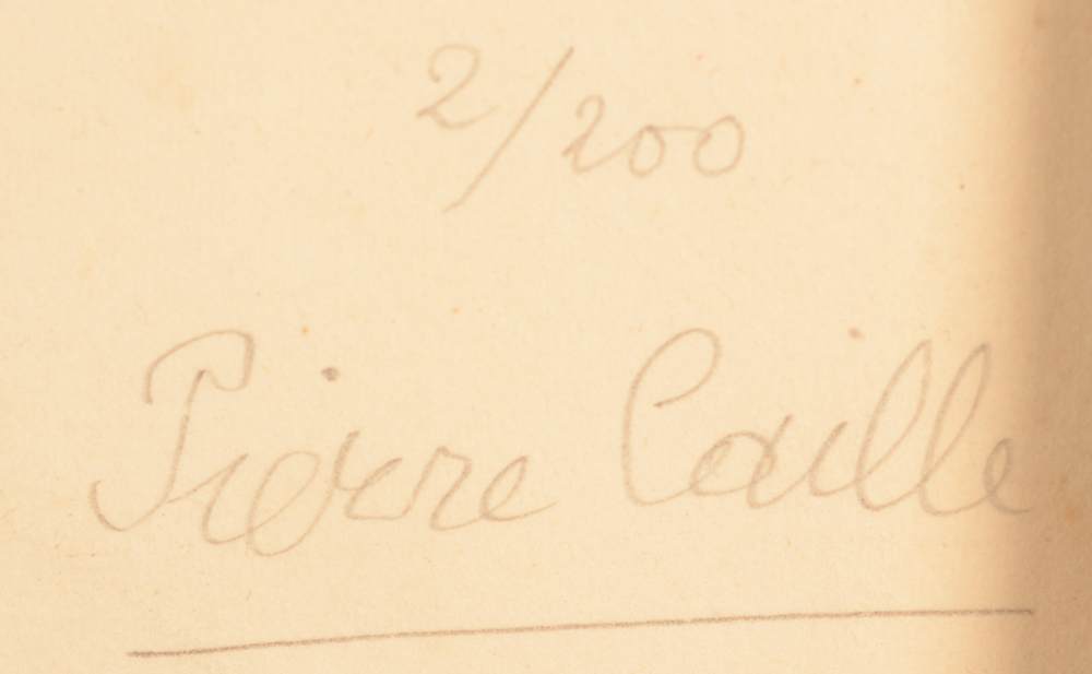 Pierre Caille — Justification and signature of the artist in pencil, bottom right