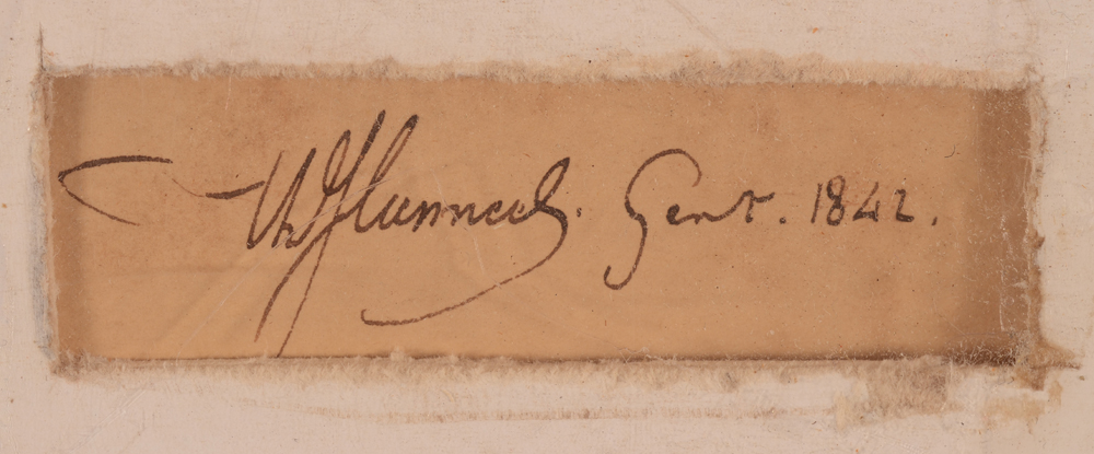 Theodore Canneel — Signature of the artist and date, in ink at the back
