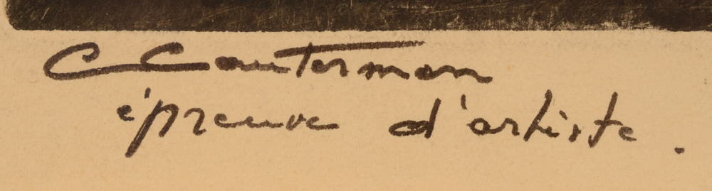 Cécile Cauterman-Boonans — Signature of the artist in ink, bottom left