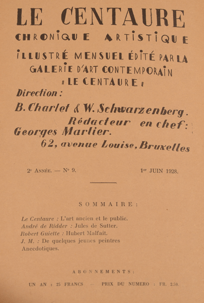 Le Centaure — Table June 1928