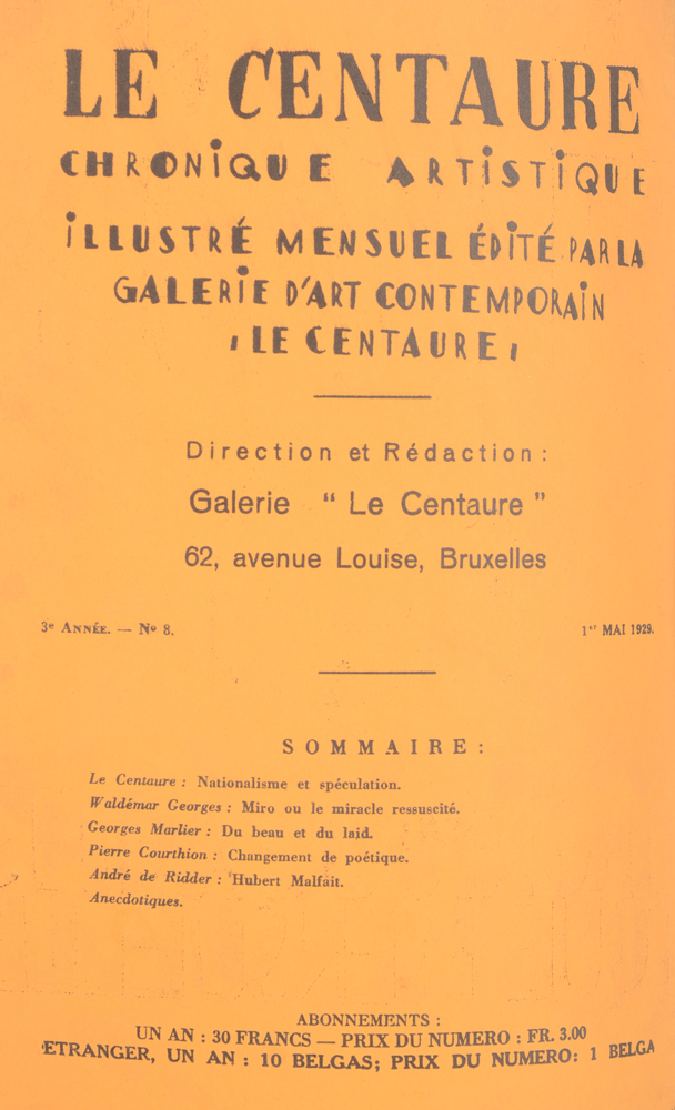 Le Centaure — Table May 1929