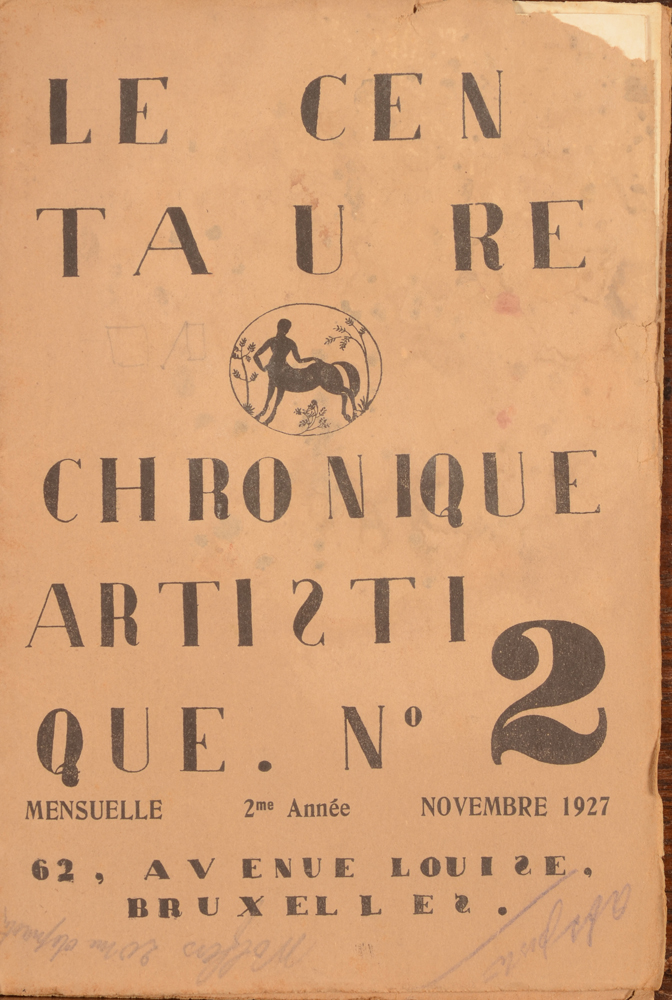 Le Centaure — Cover November 1927, issue in bad condition