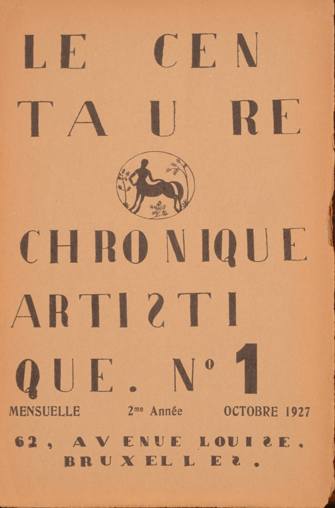 Le Centaure — October 1927, cover
