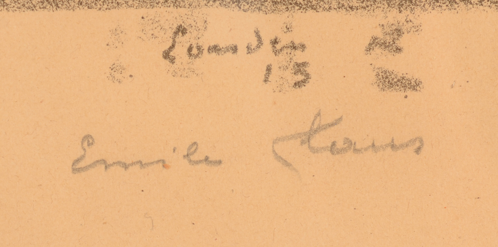 Emile Claus Hyde Park 1915 — Signature in pencil