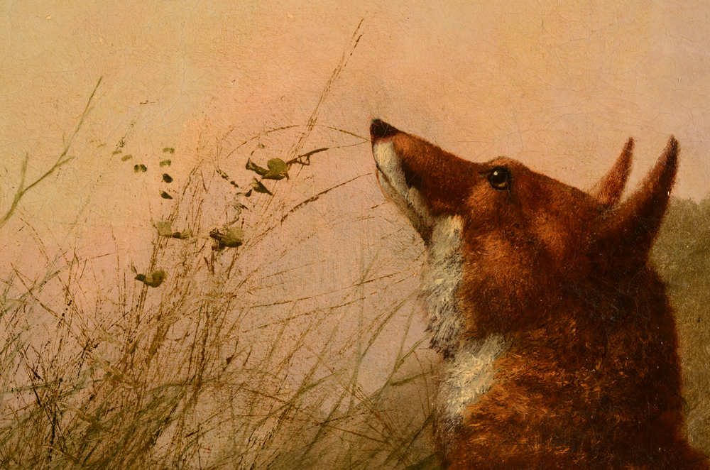 Adolphe Cnops Fox and Duck 1868 — Detail of the fox