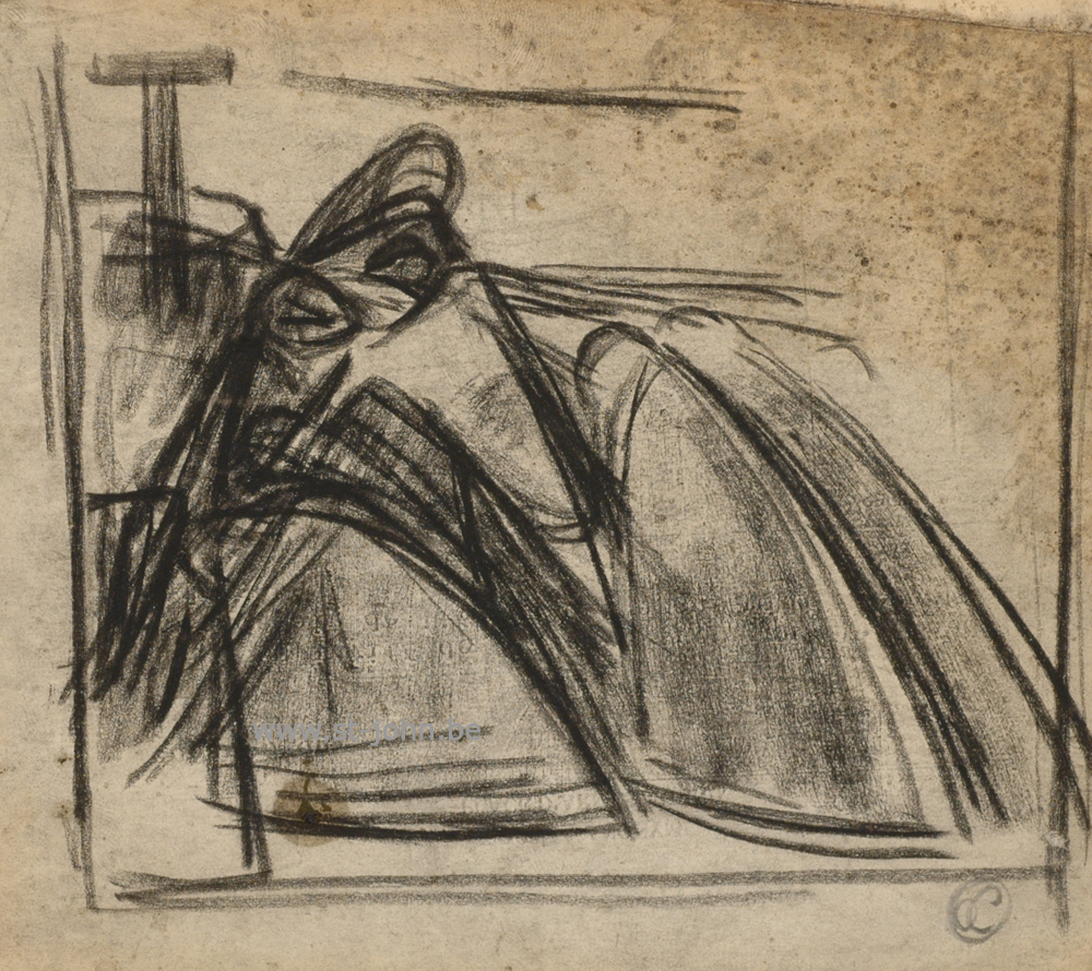 Oscar Colbrandt — <p>
	<strong>Oscar Colbrandt (1879-1959)</strong>, lamentation of Christ, charcoal on paper, 14 x 16 cm, signed with the monogram.</p>