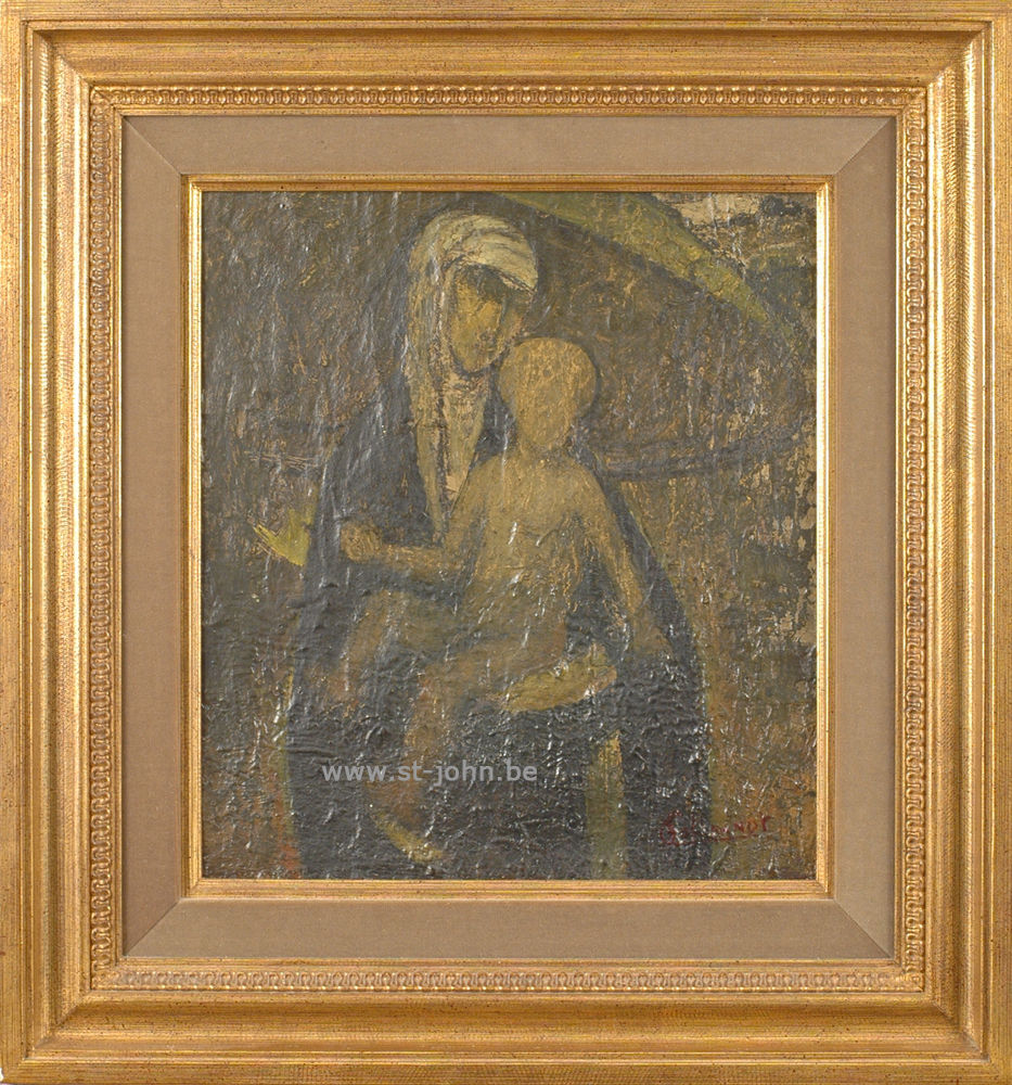 Oscar Colbrandt — <p>
	<strong>Oscar Colbrandt (1879-1959)</strong>, the Byzantine Madonna, oil on canvas, 33 x 30 cm, signed.</p>