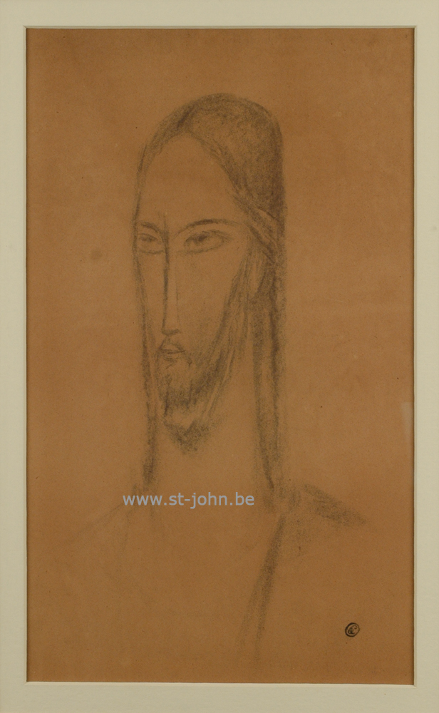 Oscar Colbrandt — <p>
	<strong>Oscar Colbrandt (1879-1959)</strong>, Head of Christ, charcoal on paper, 49,5 x 29,5 cm, signed with the monogram.</p>