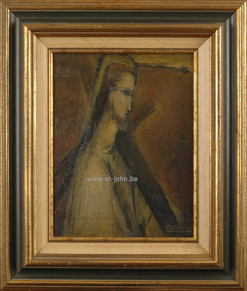 Oscar Colbrandt — <p>
	<strong>Oscar Colbrandt (1879-1959)</strong>, Christ carrying the cross, oil on panel, 32,5 x 25,5 cm, signed.</p>