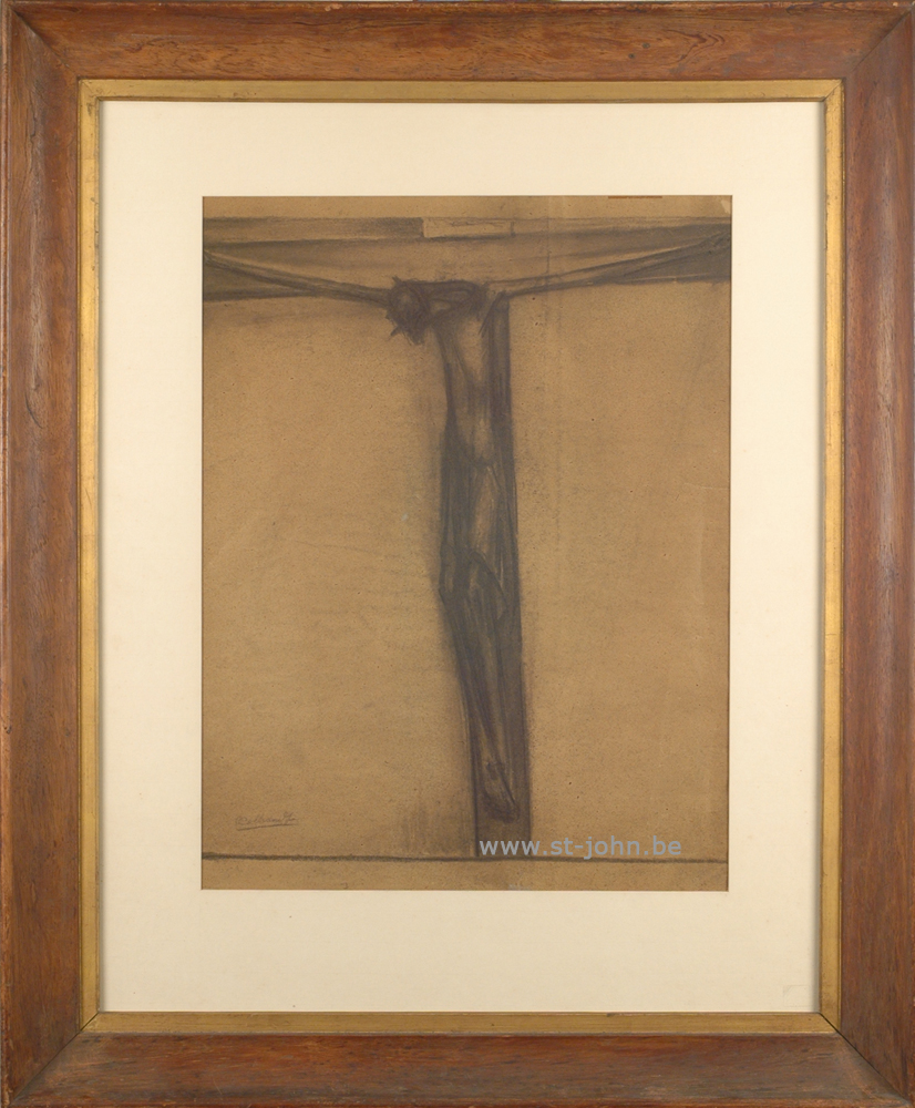 Oscar Colbrandt — <p>
	<strong>Oscar Colbrandt (1879-1959)</strong>, large Christ, charcoal on paper, 57 x 45 cm, signed.</p>
