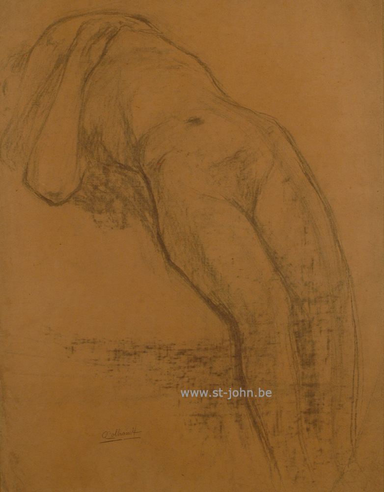 Oscar Colbrandt — <p>
	<strong>Oscar Colbrandt (1879-1959)</strong>, Lying nude, charcoal on paper, 55 x 42,5 cm, signed.</p>