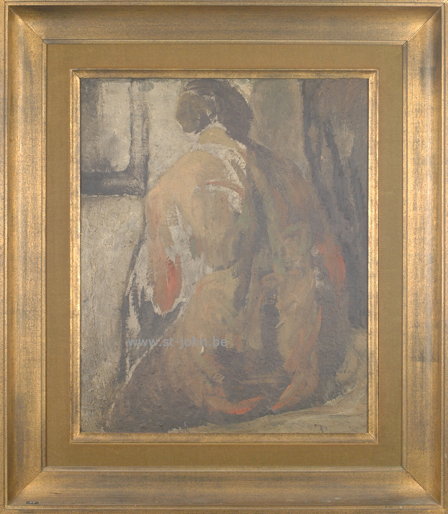Oscar Colbrandt — <p>
	<strong>Oscar Colbrandt (1879-1959)</strong>, a rare and early painting, Nude seen from the back, oil on panel, 56 x 54,5 cm.</p>