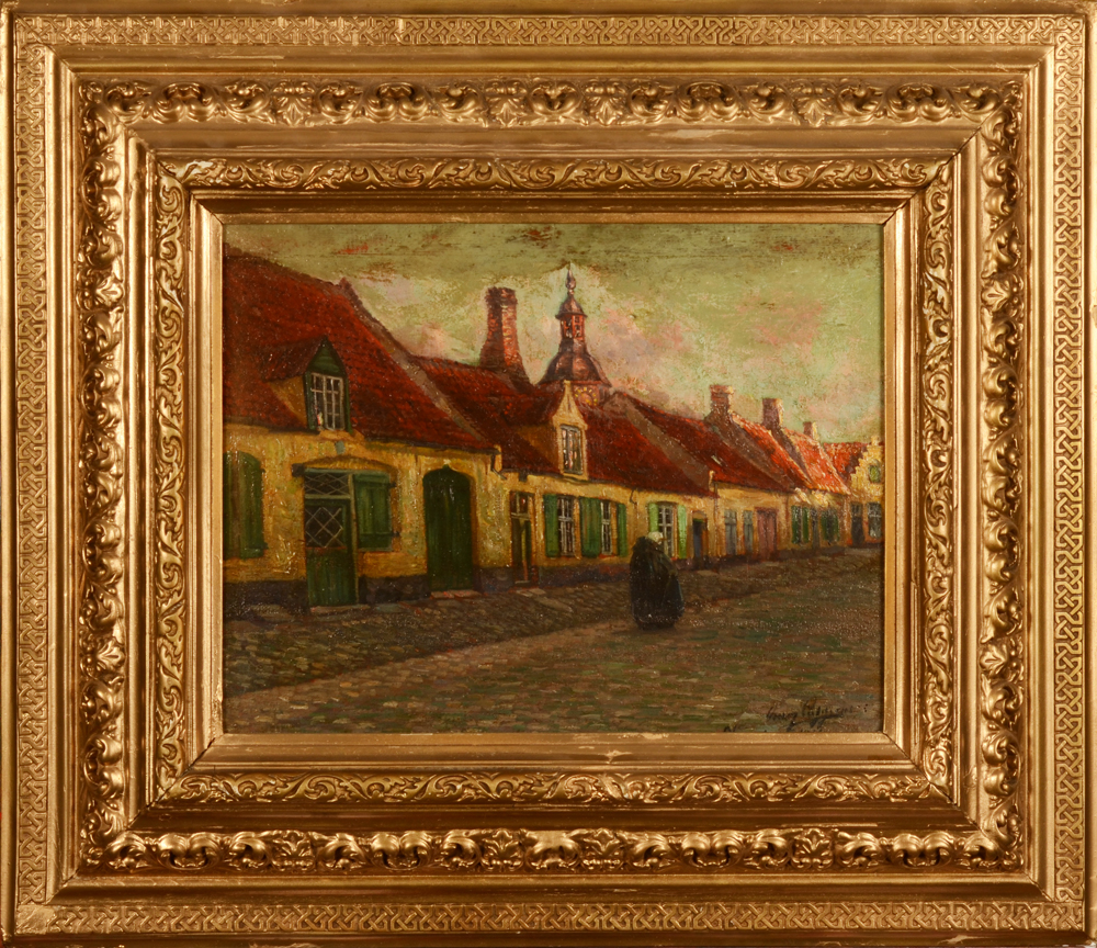 Omer Coppens — the painting in its frame which needs restauration