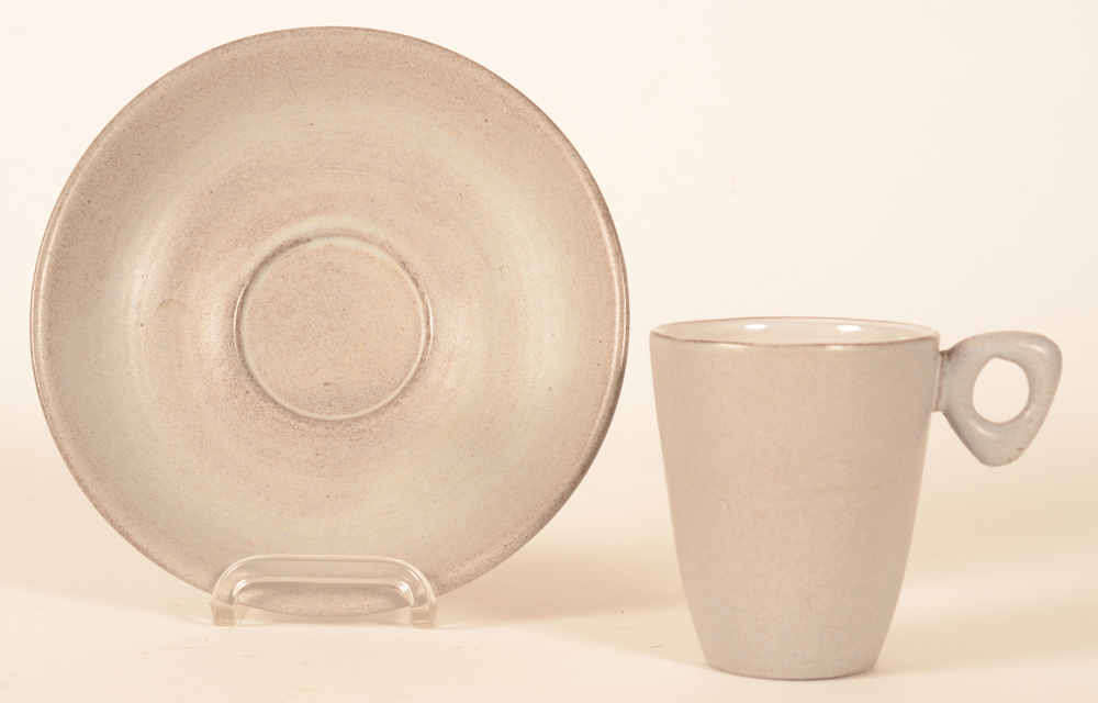 Cor Unum/Zweitse Landsheer 6 cups and saucers — Wit vintage keramiek kopje en schoteltje