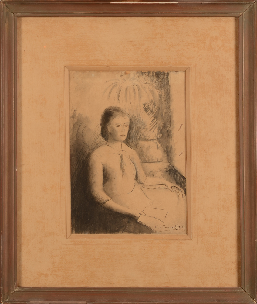 Karel Cornel — The drawing in the original but damaged frame