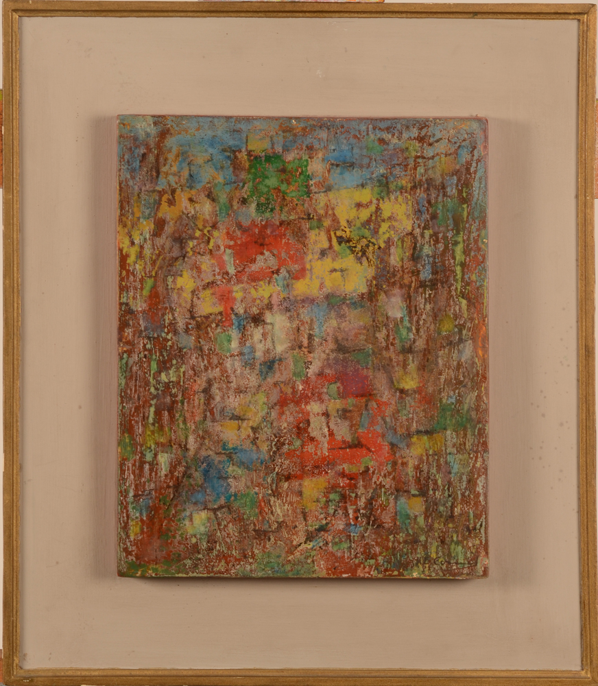 Karel Cornel Floating Abstraction — Composition abstraite sur panneau épais monté en relief&nbsp;