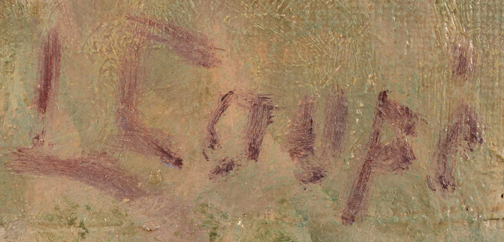 Louise Coupe — Signature of the artist, bottom right