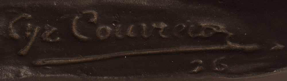 Cyriel Couvreur — Signature of the artist and date on the base