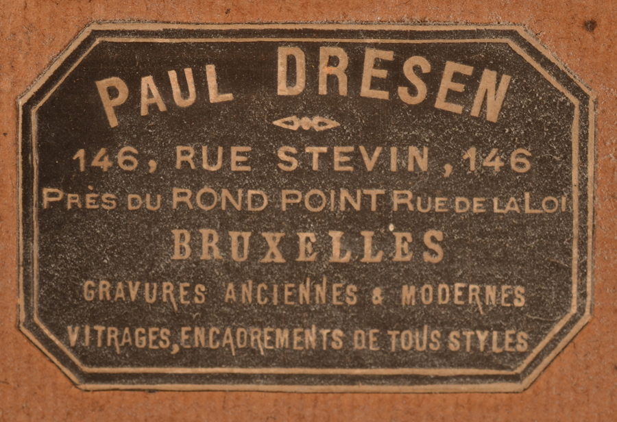 Léon Gérard Crepy — <p>Label of the frame maker at the back</p>