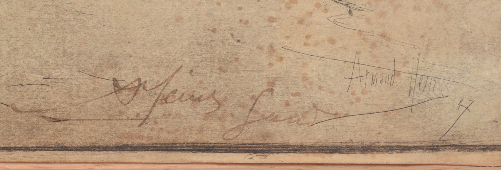 Armand Heins 'à Tessenderloo Campine' signature  — Signature of the artist and 'Gan' in ink bottom right, also signed in the plate bottom right