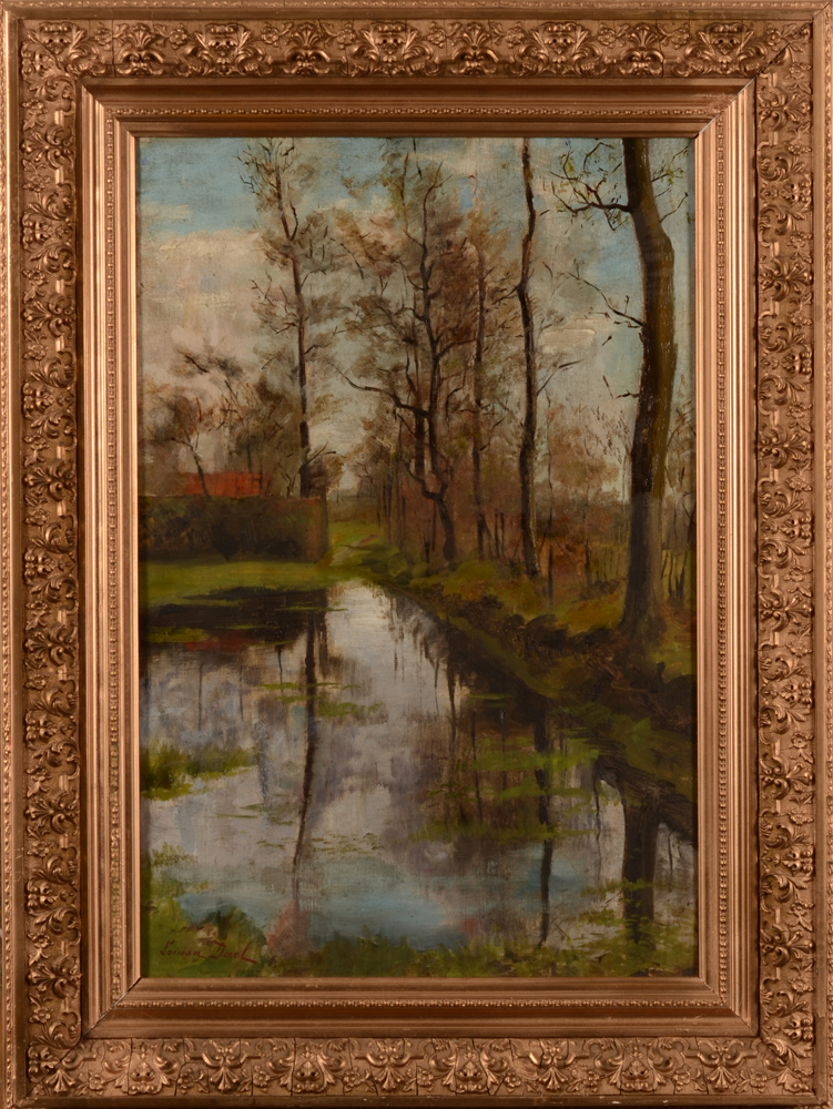 Louisa Dael — Vue d'un paysage à Heppen au Limbourg, huile sur toile, signée