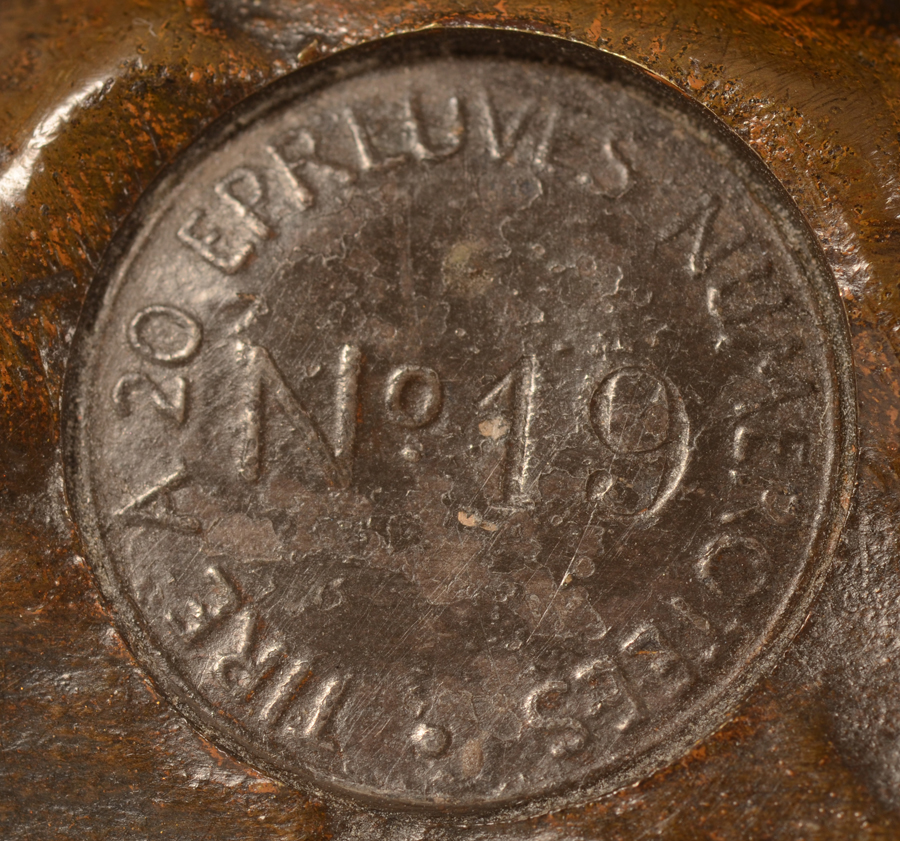 Ernest Dagonet — An original pastille mark inserted into the bronze with the justification 19/20
