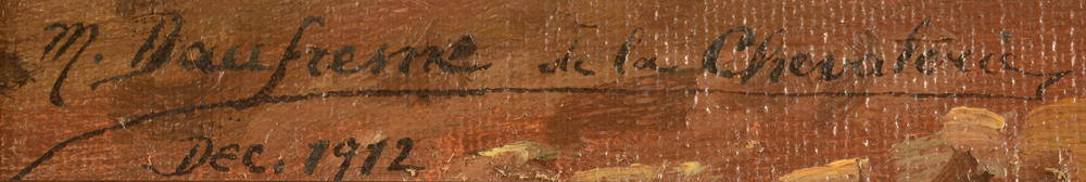 M. Daufresne de la Chevalerie — Signature of the artist and date, bottom left