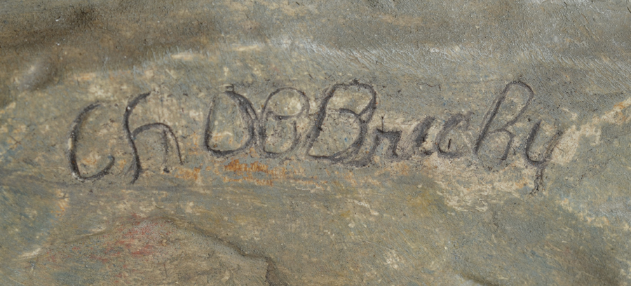 Charles De Brichy — Inscised siganture on the base of the sculpture.