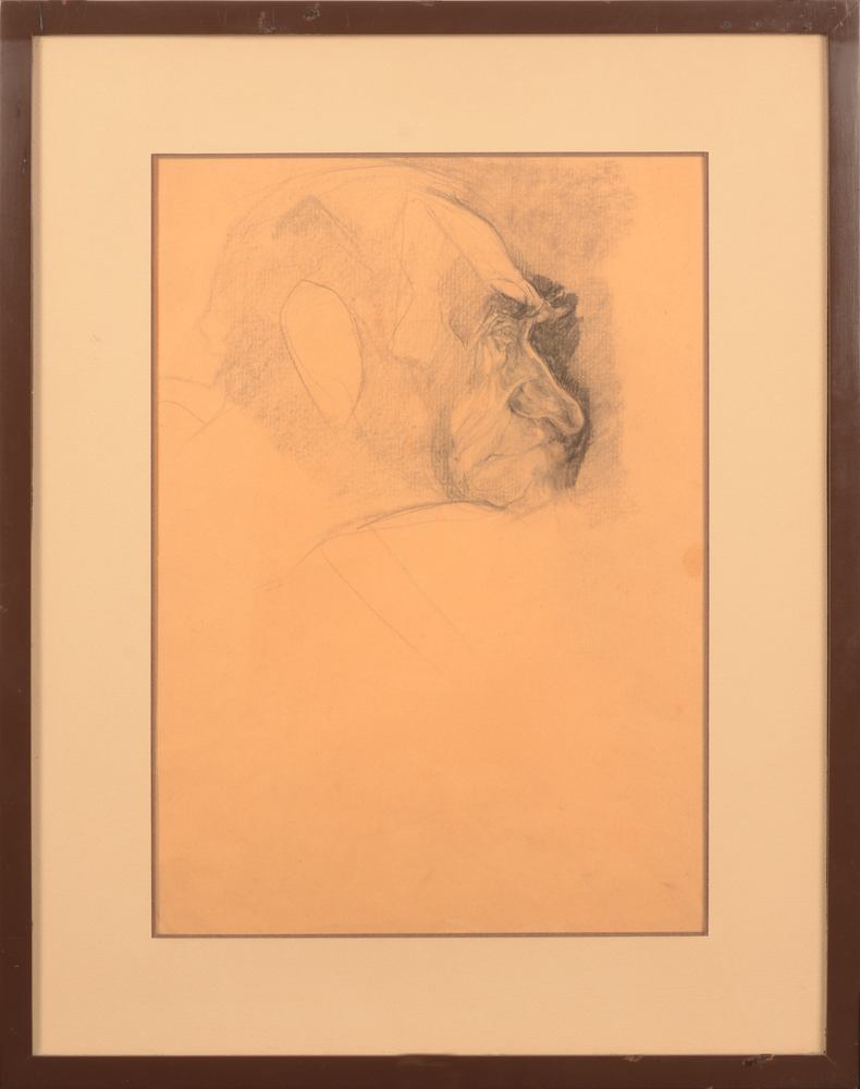 Jules De Bruycker — Portrait of a man, this drawing is probably related to the etching 'Mr. Malin' of 1921