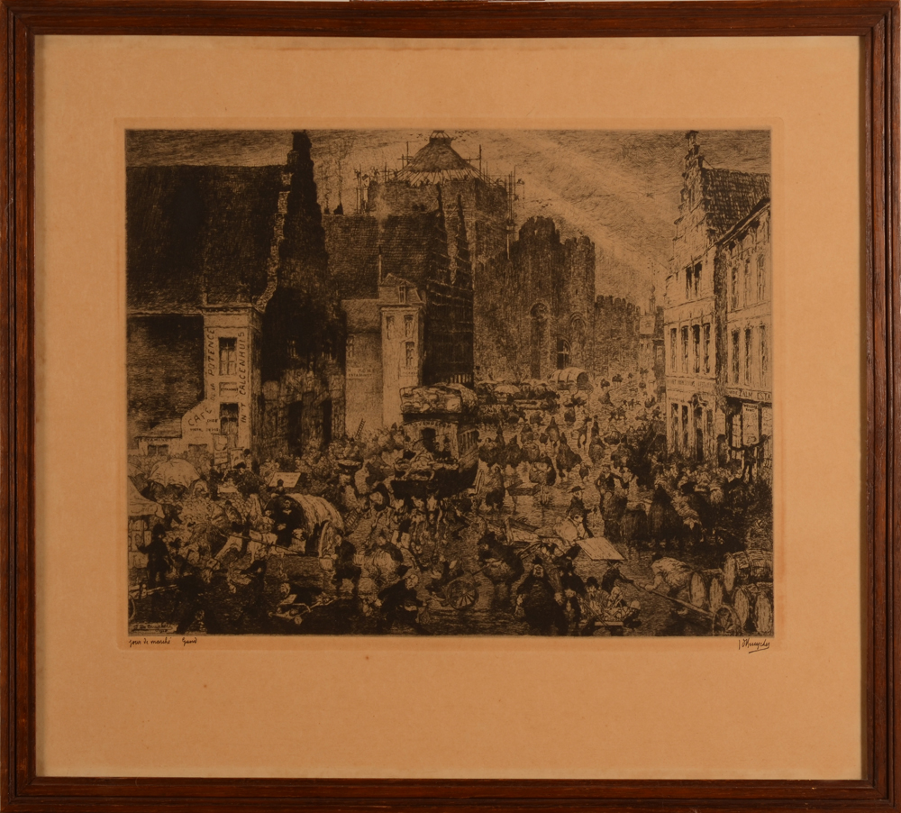 Jules De Bruycker — The etching in its original Leclercq frame