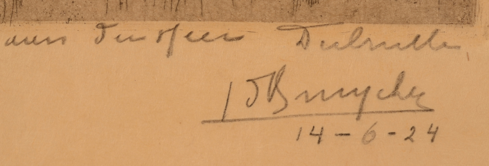 Jules De Bruycker  — Signature, date and dedication in pencil by the artist