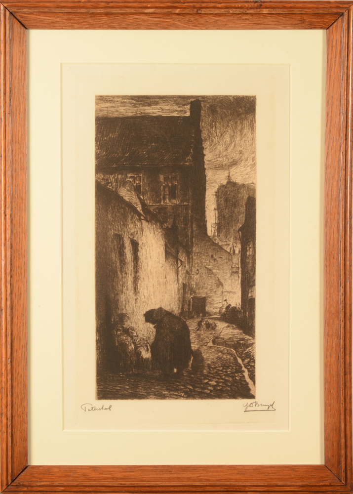 Jules De Bruycker — the etching in its original frame