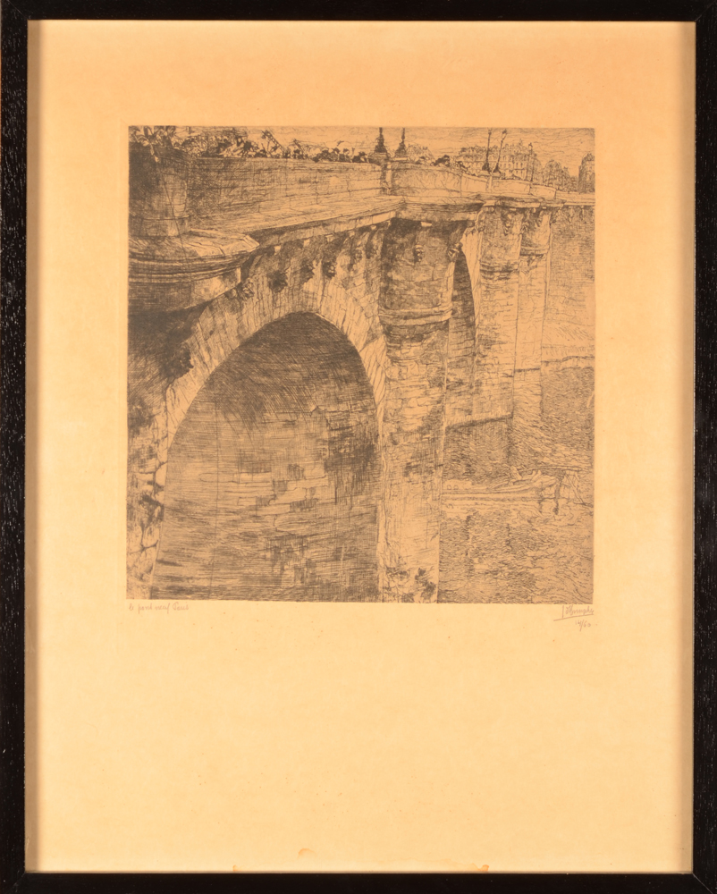 Jules De Bruycker — Le Pont Neuf (Paris), 1925. Cet exemplaire montre lors de la Biennale de Venise en 1928.
