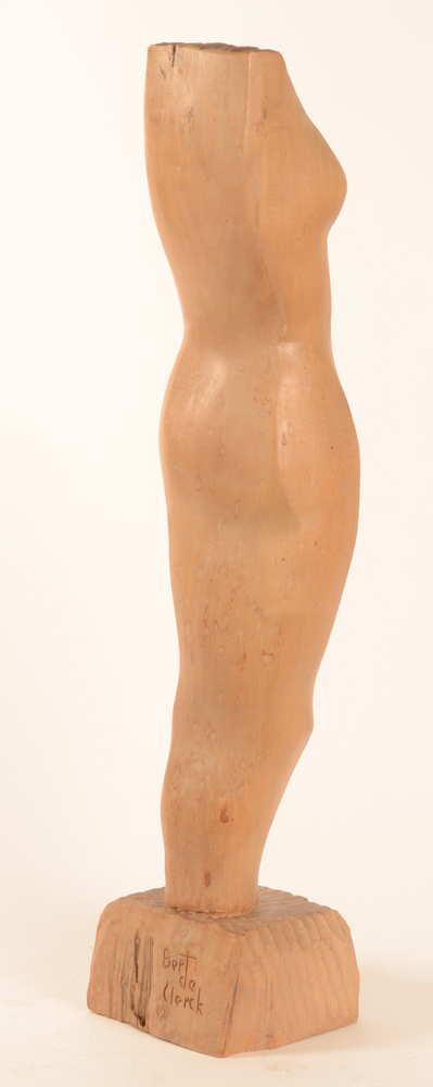 Bert de Clerck  wooden sculpture of a standing torso