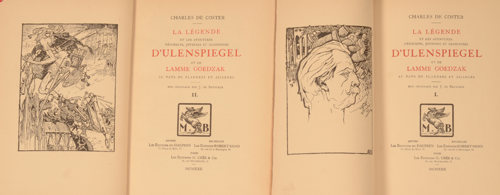 Charles De Coster Ulenspiegel illustrated by Jules De Bruycker — Un des rare livres illustré par Jules De Bruycker