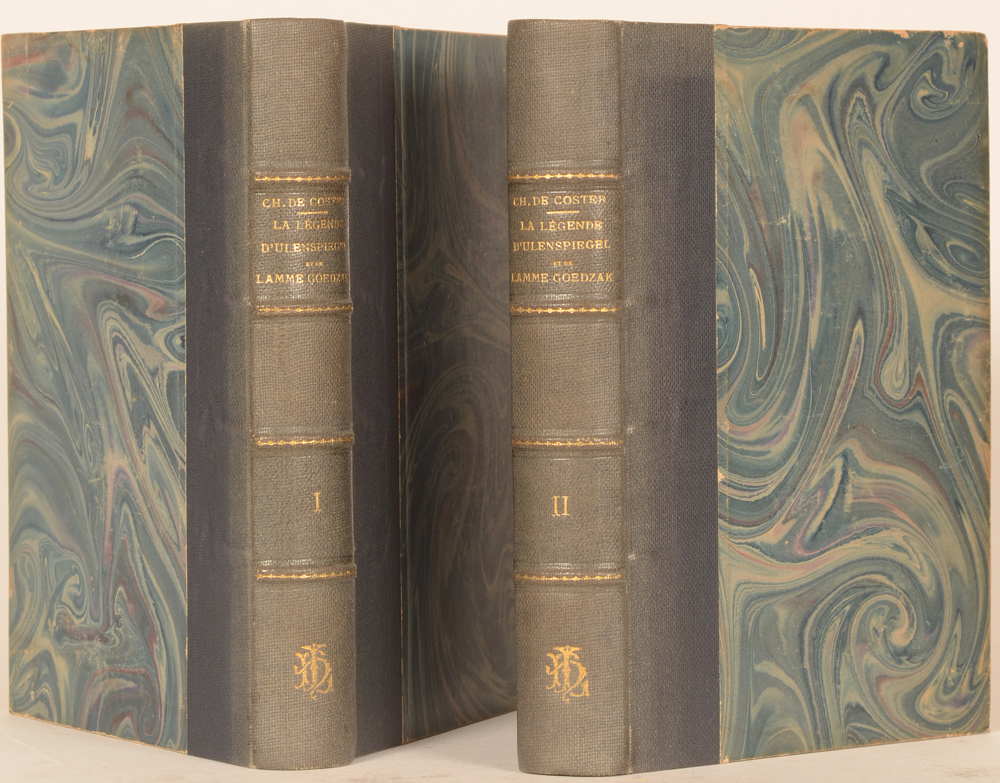 Charles De Coster Ulenspiegel illustrated by Jules De Bruycker — The hard cover bindings with an initial on the spine