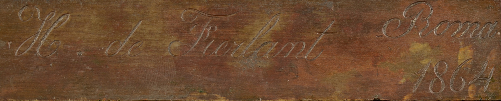 Henri de Fierlant — Signature of the artist, localisation (Roma) and date on the side of the base