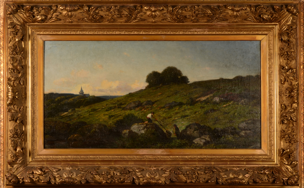 Hubert de Lyoncourt — The painting in its very large turn of the century frame
