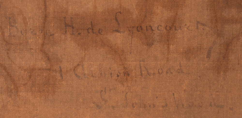 Hubert de Lyoncourt — Signature of the artist and adress of the painter in London